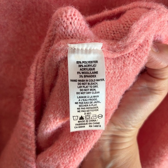 SMASH + TESS Sz M-L Collared Knit Sweater Dress Midi Length Long Sleeve Pink - Picture 6 of 8